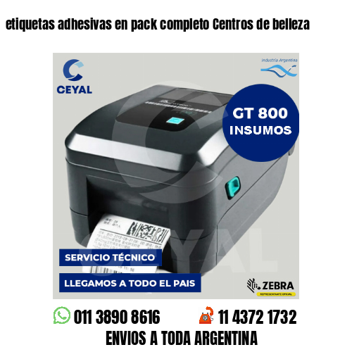 etiquetas adhesivas en pack completo Centros de belleza