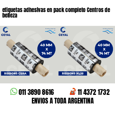 etiquetas adhesivas en pack completo Centros de belleza