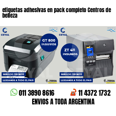 etiquetas adhesivas en pack completo Centros de belleza