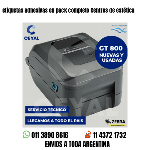 etiquetas adhesivas en pack completo Centros de estética