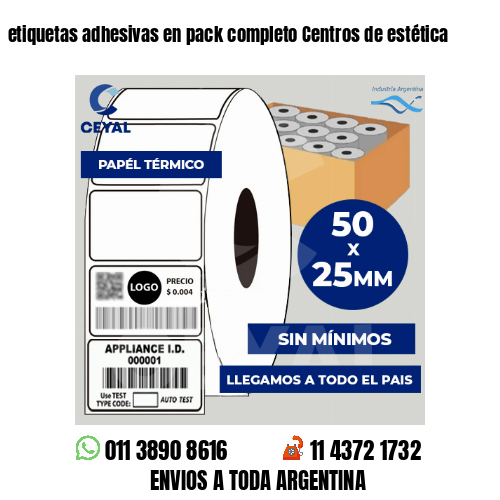 etiquetas adhesivas en pack completo Centros de estética