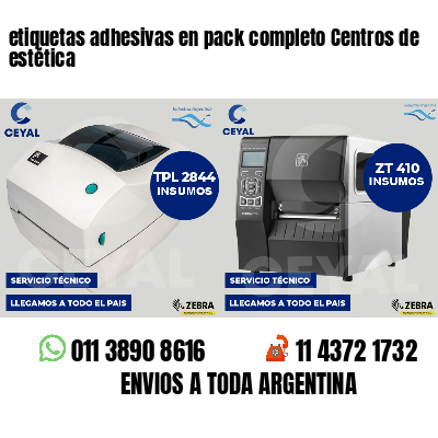 etiquetas adhesivas en pack completo Centros de estética