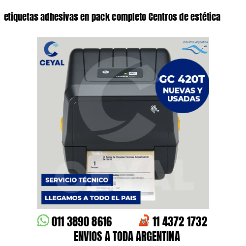 etiquetas adhesivas en pack completo Centros de estética