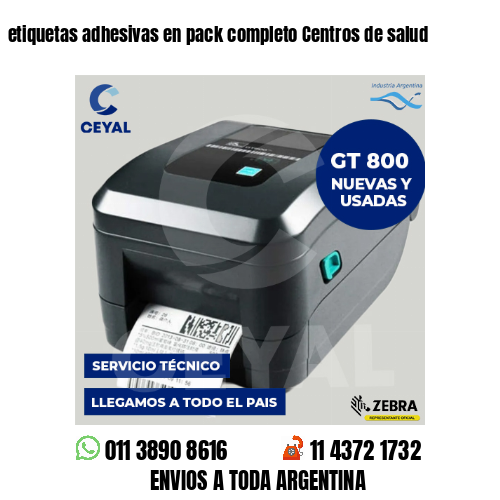 etiquetas adhesivas en pack completo Centros de salud