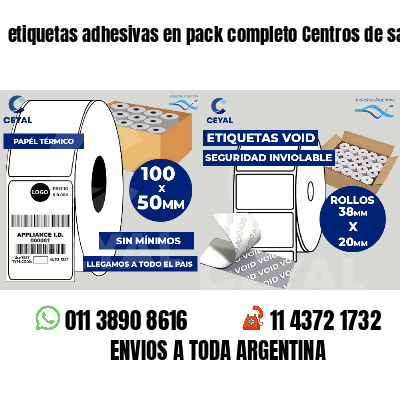 etiquetas adhesivas en pack completo Centros de salud