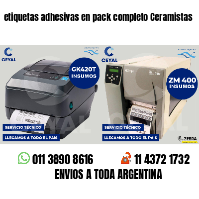 etiquetas adhesivas en pack completo Ceramistas