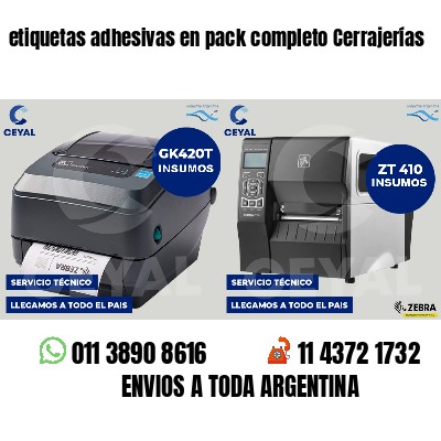 etiquetas adhesivas en pack completo Cerrajerías