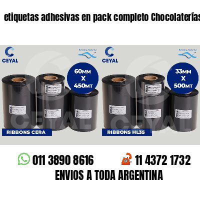 etiquetas adhesivas en pack completo Chocolaterías