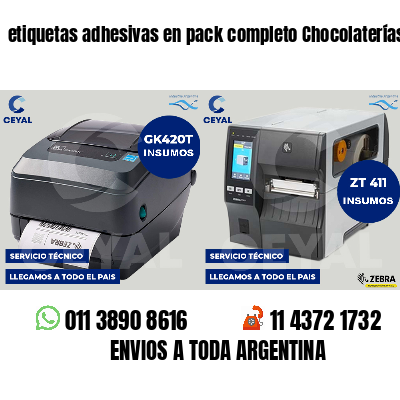 etiquetas adhesivas en pack completo Chocolaterías