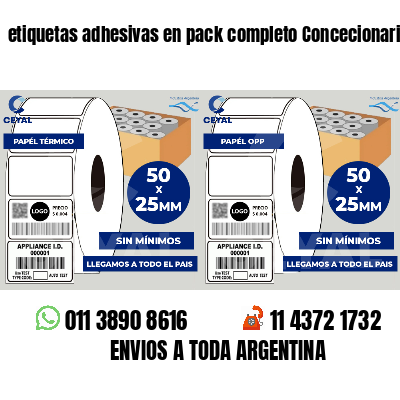 etiquetas adhesivas en pack completo Concecionaria