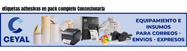 etiquetas adhesivas en pack completo Concecionaria