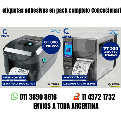 etiquetas adhesivas en pack completo Concecionaria