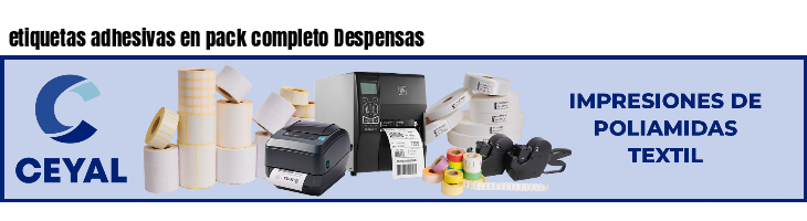 etiquetas adhesivas en pack completo Despensas