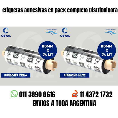 etiquetas adhesivas en pack completo Distribuidoras