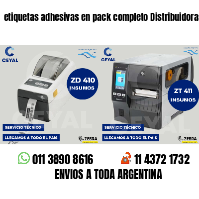 etiquetas adhesivas en pack completo Distribuidoras