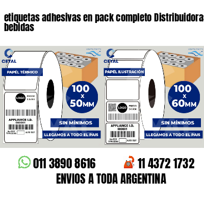 etiquetas adhesivas en pack completo Distribuidoras de bebidas