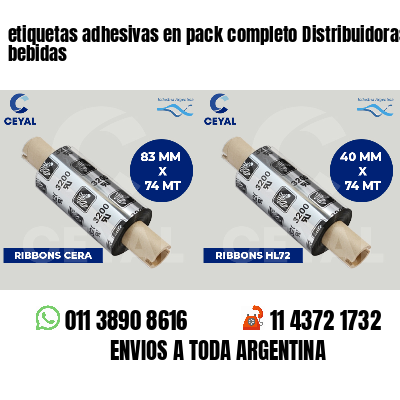 etiquetas adhesivas en pack completo Distribuidoras de bebidas