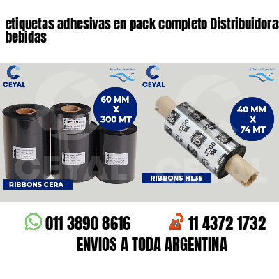 etiquetas adhesivas en pack completo Distribuidoras de bebidas