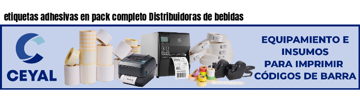 etiquetas adhesivas en pack completo Distribuidoras de bebidas