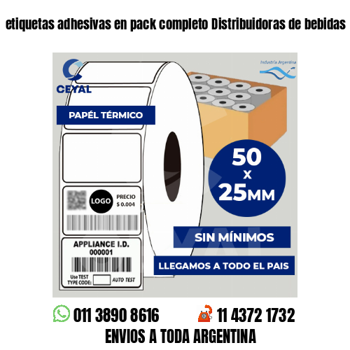 etiquetas adhesivas en pack completo Distribuidoras de bebidas