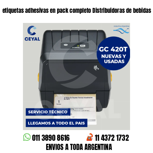 etiquetas adhesivas en pack completo Distribuidoras de bebidas