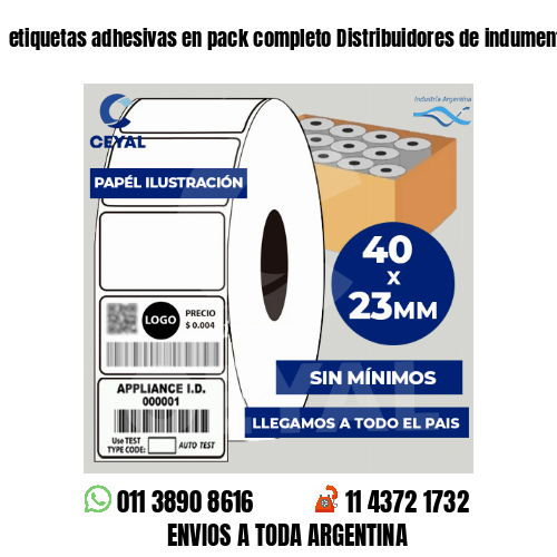 etiquetas adhesivas en pack completo Distribuidores de indumentaria