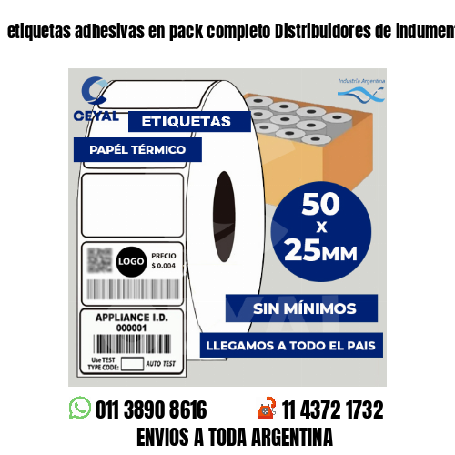 etiquetas adhesivas en pack completo Distribuidores de indumentaria