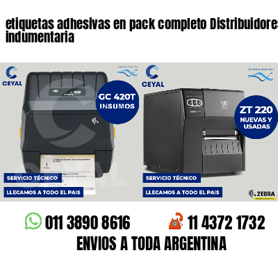 etiquetas adhesivas en pack completo Distribuidores de indumentaria