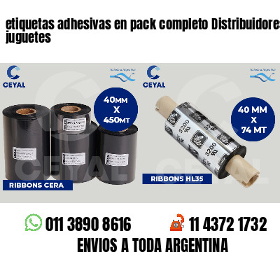 etiquetas adhesivas en pack completo Distribuidores de juguetes