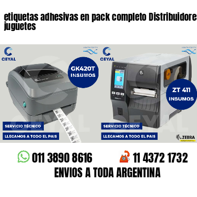 etiquetas adhesivas en pack completo Distribuidores de juguetes