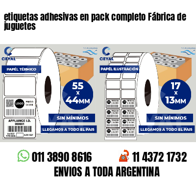 etiquetas adhesivas en pack completo Fábrica de juguetes