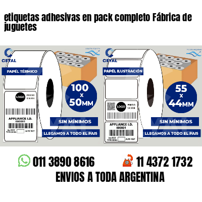 etiquetas adhesivas en pack completo Fábrica de juguetes