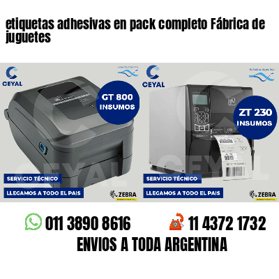 etiquetas adhesivas en pack completo Fábrica de juguetes