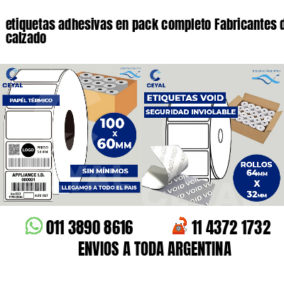 etiquetas adhesivas en pack completo Fabricantes de calzado