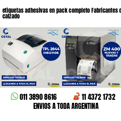 etiquetas adhesivas en pack completo Fabricantes de calzado