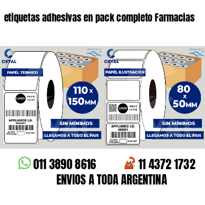 etiquetas adhesivas en pack completo Farmacias