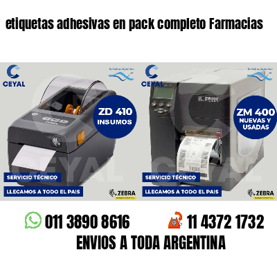 etiquetas adhesivas en pack completo Farmacias