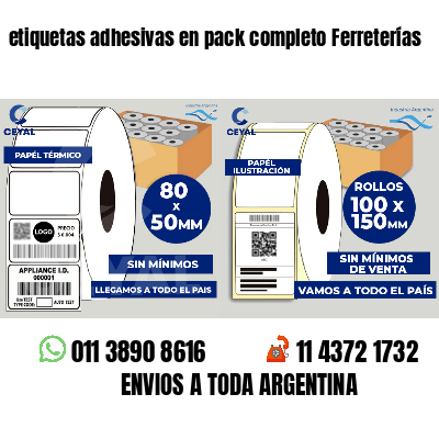 etiquetas adhesivas en pack completo Ferreterías