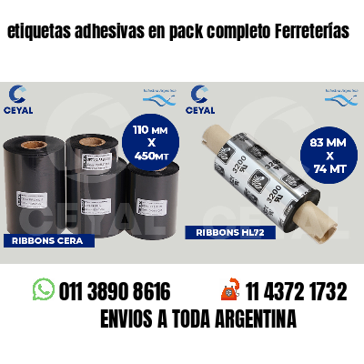 etiquetas adhesivas en pack completo Ferreterías