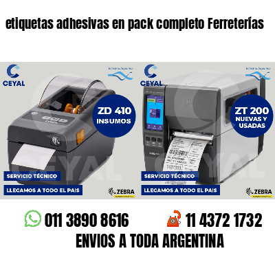 etiquetas adhesivas en pack completo Ferreterías