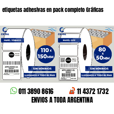 etiquetas adhesivas en pack completo Gráficas