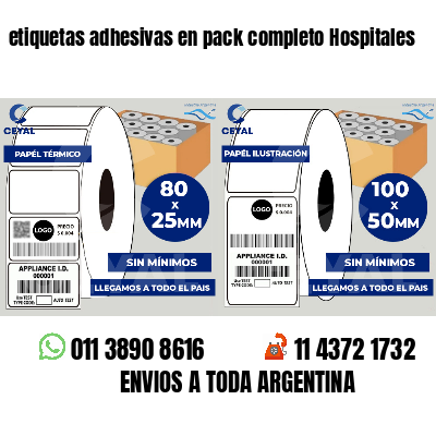 etiquetas adhesivas en pack completo Hospitales