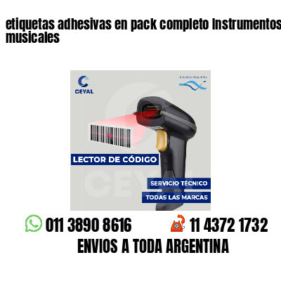 etiquetas adhesivas en pack completo Instrumentos musicales