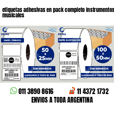 etiquetas adhesivas en pack completo Instrumentos musicales