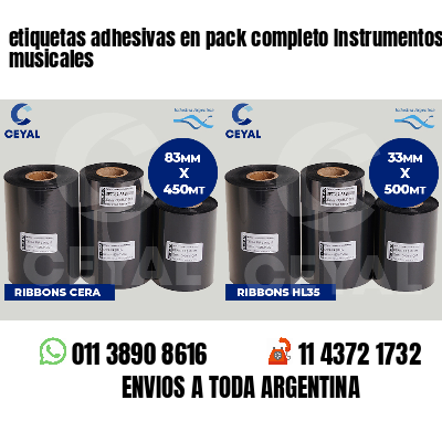 etiquetas adhesivas en pack completo Instrumentos musicales