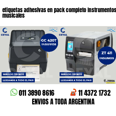 etiquetas adhesivas en pack completo Instrumentos musicales