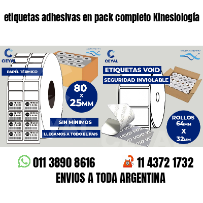 etiquetas adhesivas en pack completo Kinesiología