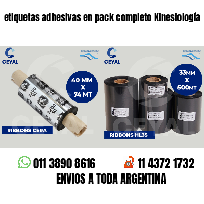 etiquetas adhesivas en pack completo Kinesiología