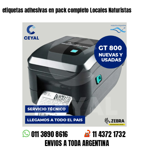 etiquetas adhesivas en pack completo Locales Naturistas