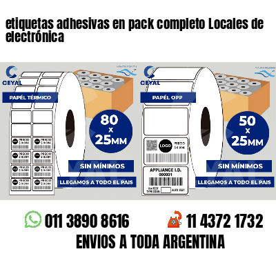 etiquetas adhesivas en pack completo Locales de electrónica